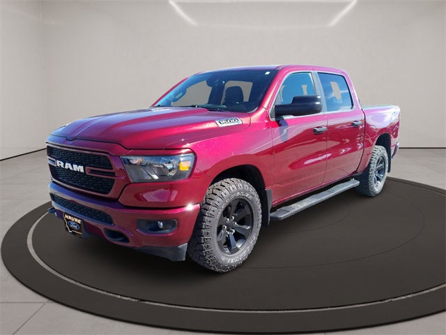 2023 RAM 1500 Tradesman in Delmonico Red Pearlcoat — front three-quarter view