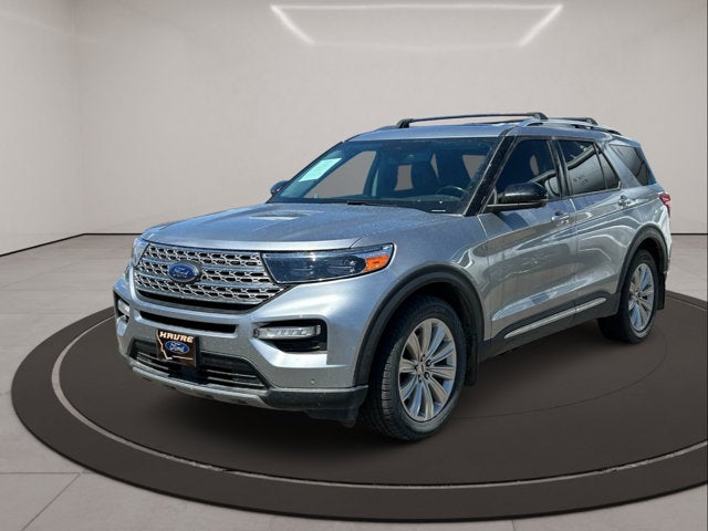 2021 Ford Explorer Limited in Silver — front three-quarter view