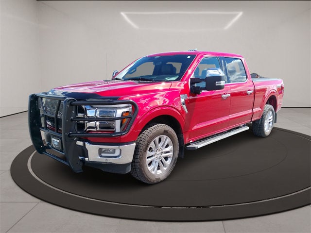 2024 Ford F-150 Lariat in Red — front three-quarter view