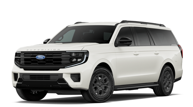2027 Ford Expedition MAX Active in Star White Metallic Tri-Coat — front three-quarter view